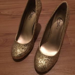 Gold Glitter Heels